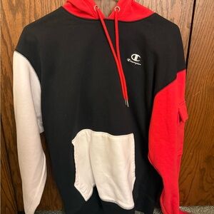 Champion Men's Tri-Color Hoodie - Black, Red, White